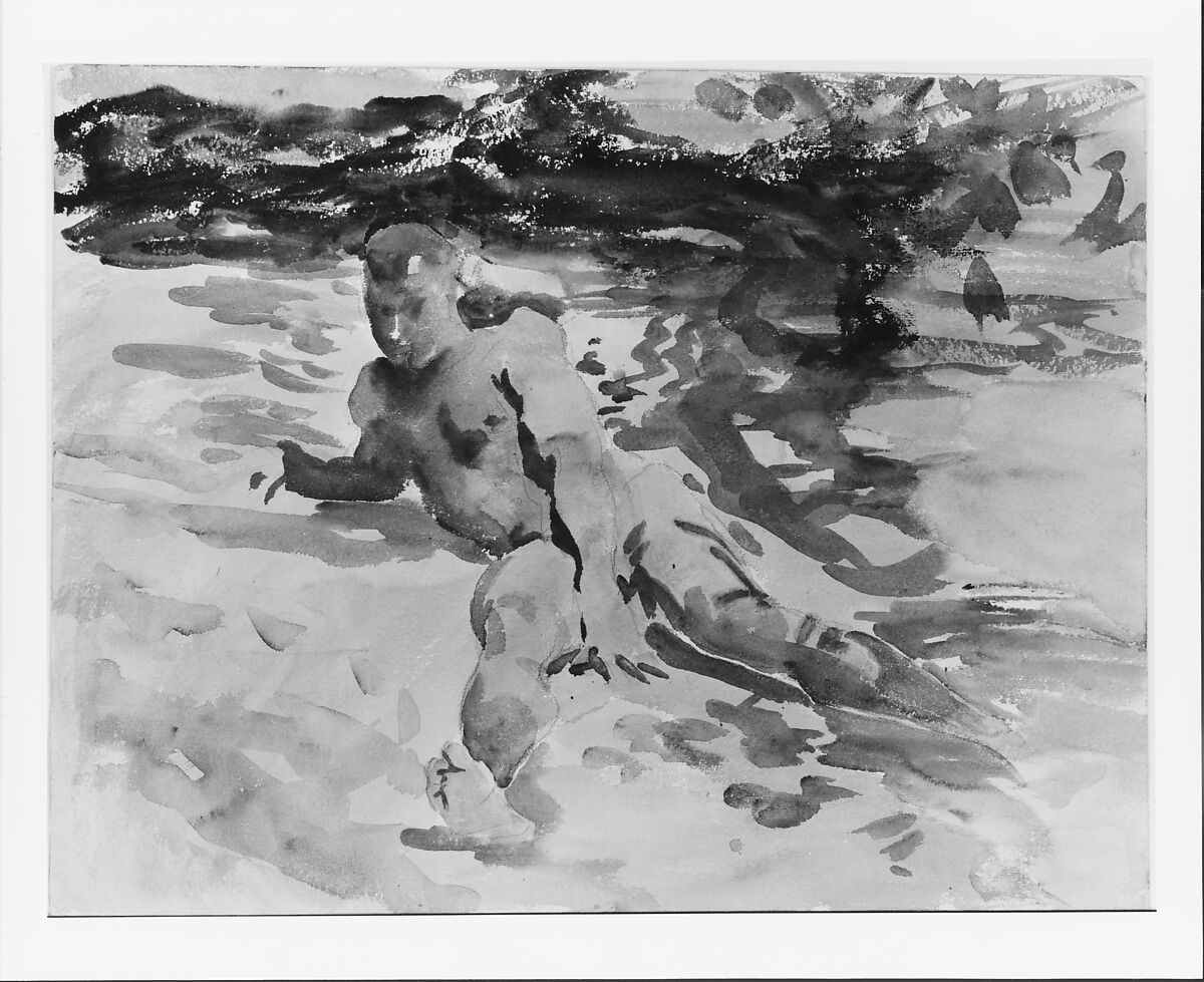Man on Beach, Florida, John Singer Sargent (American, Florence 1856–1925 London), Watercolor and graphite on white wove paper, American