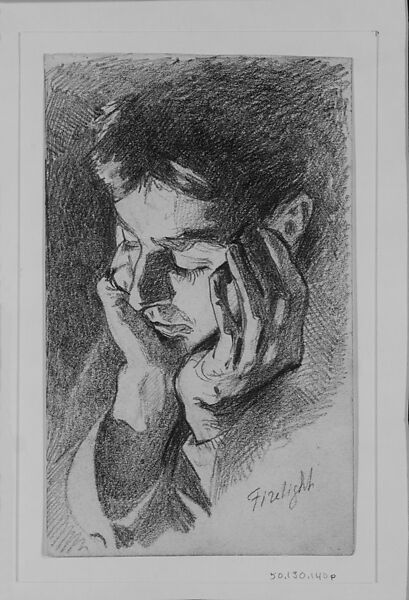 Firelight, John Singer Sargent (American, Florence 1856–1925 London), Graphite on off-white wove paper, American