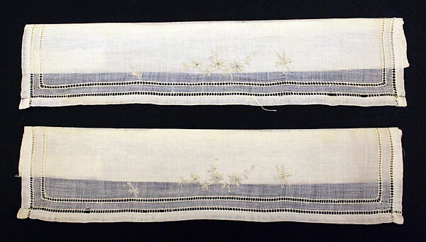 Accessory set, linen, silk, cotton, American