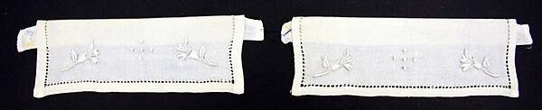 Accessory set, linen, silk, cotton, American