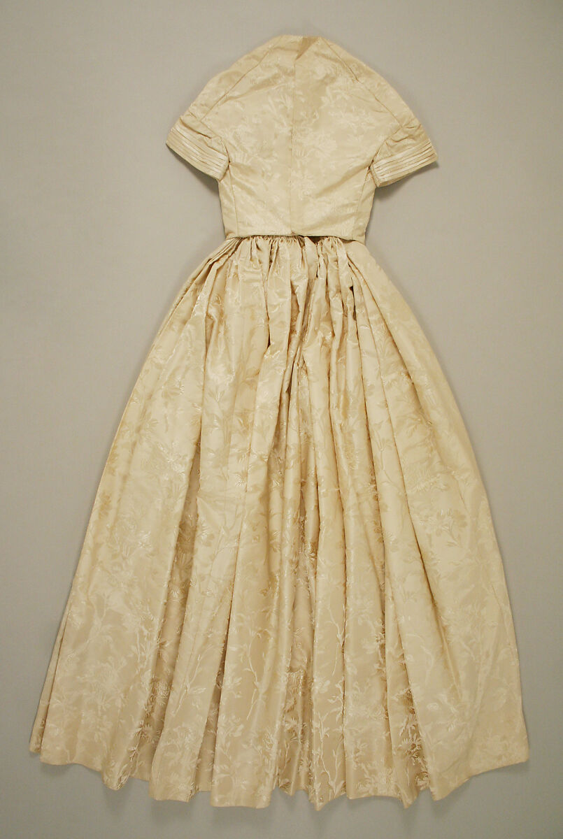Wedding dress, silk, American or European