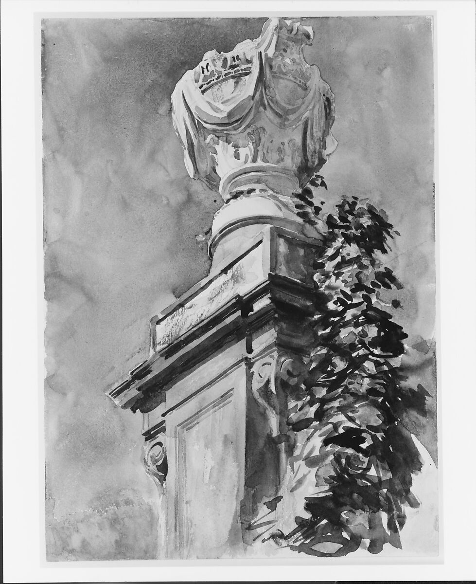 Garden near Lucca, John Singer Sargent (American, Florence 1856–1925 London), Watercolor and graphite on white wove paper, American