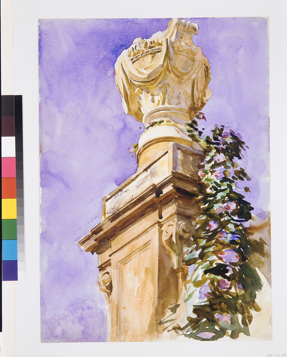 Garden near Lucca, John Singer Sargent (American, Florence 1856–1925 London), Watercolor and graphite on white wove paper, American