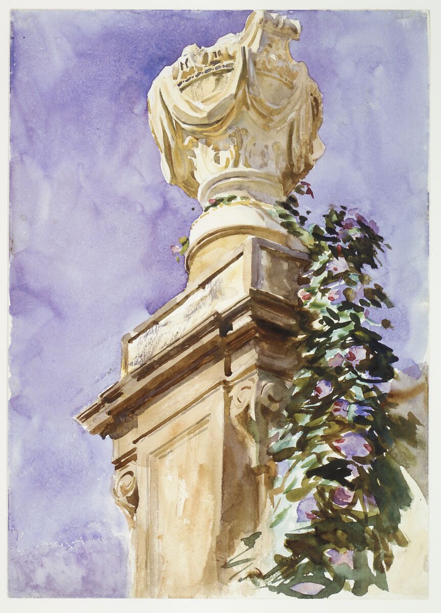 Garden near Lucca, John Singer Sargent (American, Florence 1856–1925 London), Watercolor and graphite on white wove paper, American