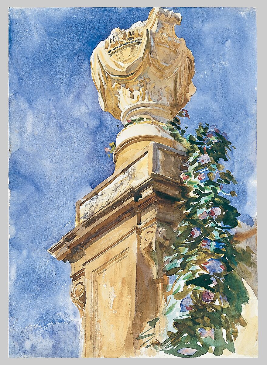 Garden near Lucca, John Singer Sargent (American, Florence 1856–1925 London), Watercolor and graphite on white wove paper, American