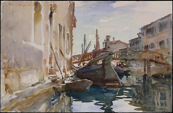 Giudecca, John Singer Sargent (American, Florence 1856–1925 London), Watercolor and graphite on off-white paper, American 