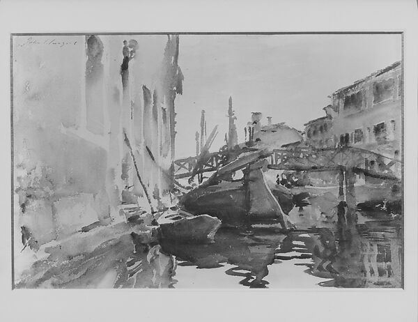 Giudecca, John Singer Sargent (American, Florence 1856–1925 London), Watercolor and graphite on off-white paper, American