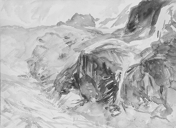 Glacier, John Singer Sargent (American, Florence 1856–1925 London), Watercolor and graphite on white wove paper, American 