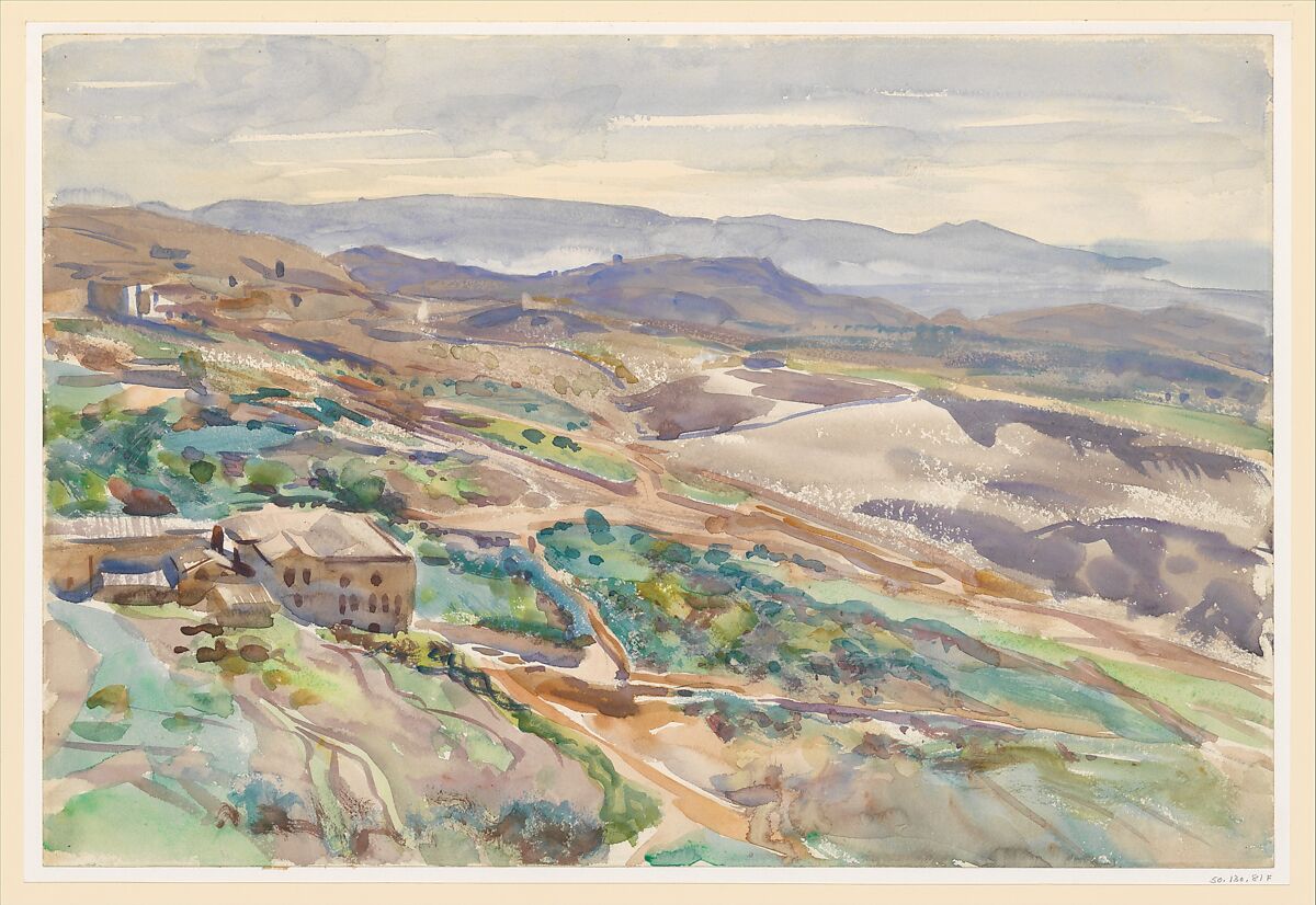 In Sicily, John Singer Sargent (American, Florence 1856–1925 London), Watercolor and graphite on white wove paper, American