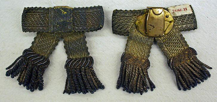 Garters, metal thread, French 