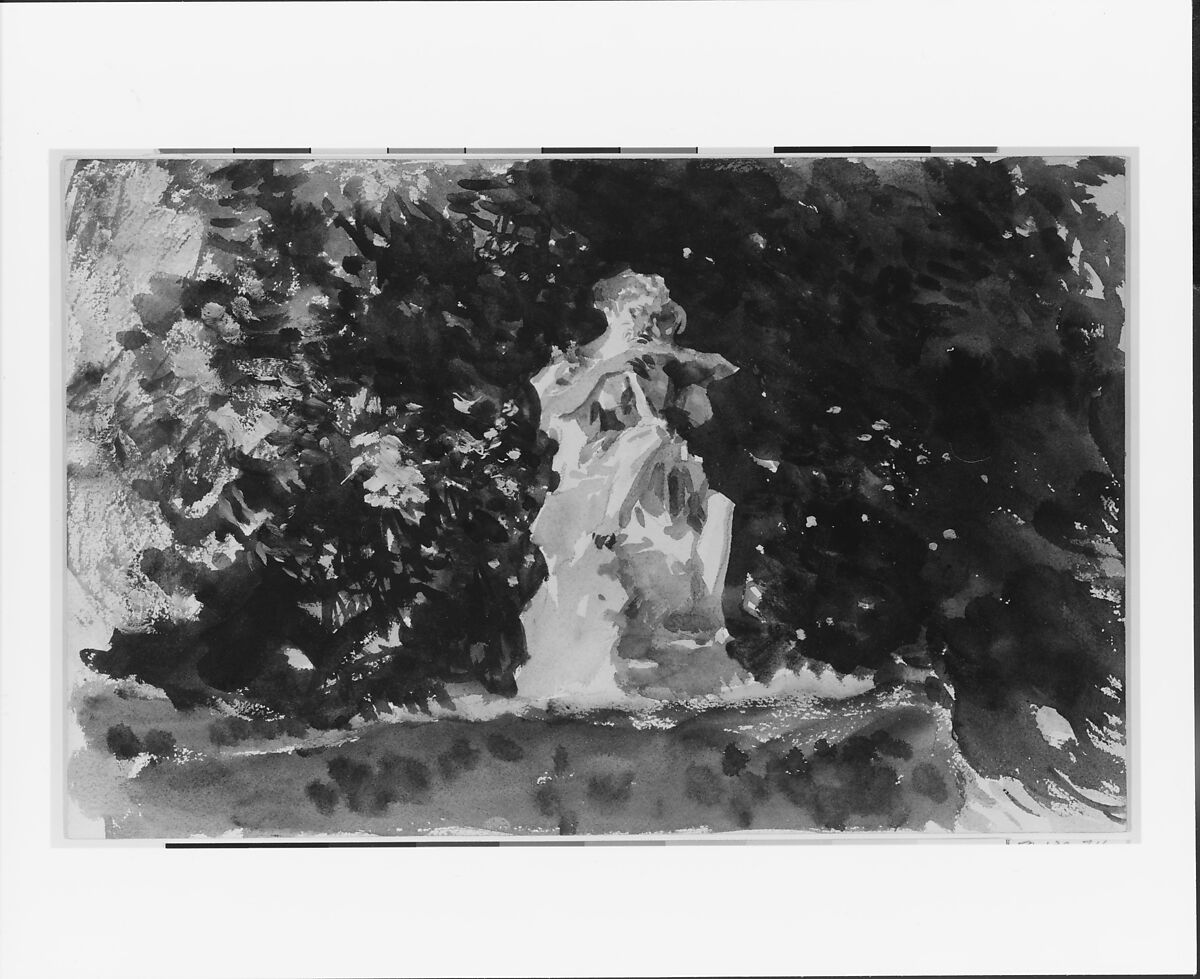 Boboli Garden, Florence, John Singer Sargent (American, Florence 1856–1925 London), Watercolor, gouache, and graphite on white wove paper, mounted on board, American