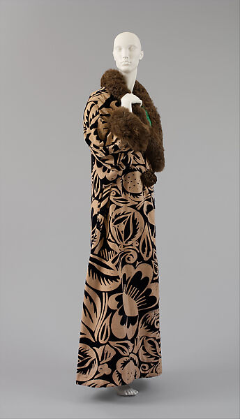 "La Perse", Paul Poiret (French, Paris 1879–1944 Paris), cotton, silk, metallic thread, fur, French