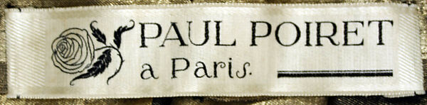 "Pré Catelan", Paul Poiret (French, Paris 1879–1944 Paris), silk, metallic thread, French