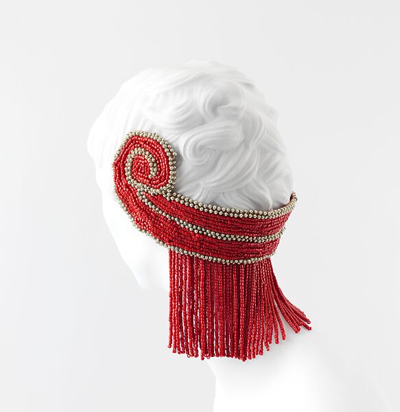 Headdress, Paul Poiret (French, Paris 1879–1944 Paris), cotton, metal, ceramic, French 
