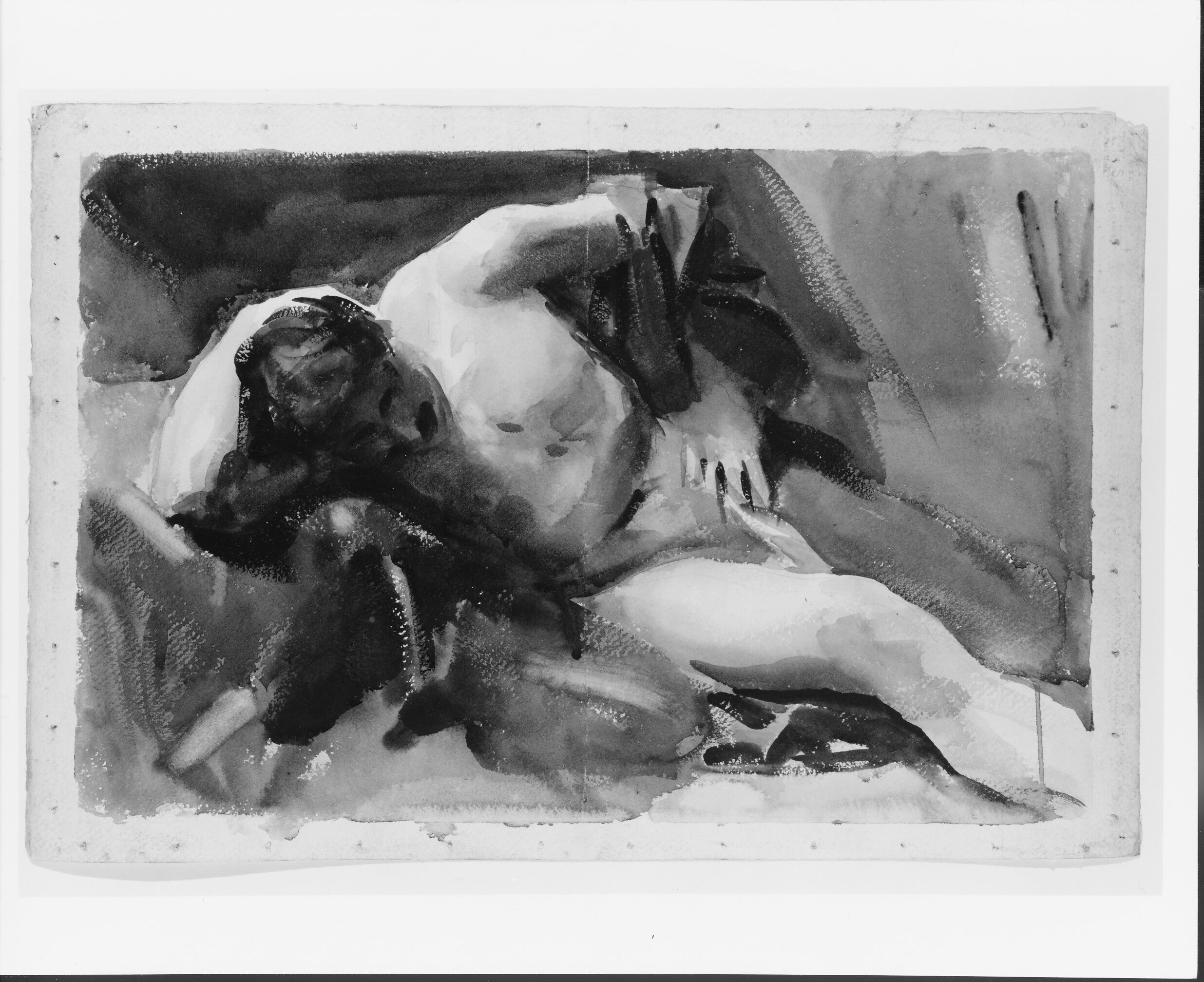 Italian Model, John Singer Sargent (American, Florence 1856–1925 London), Watercolor and graphite on white wove paper, American