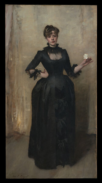 Lady with the Rose (Charlotte Louise Burckhardt), John Singer Sargent (American, Florence 1856–1925 London), Oil on canvas, American 