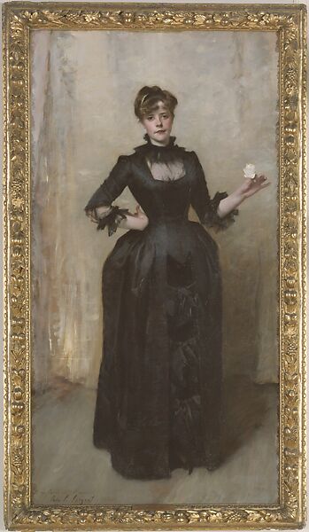 Lady with the Rose (Charlotte Louise Burckhardt), John Singer Sargent (American, Florence 1856–1925 London), Oil on canvas, American 