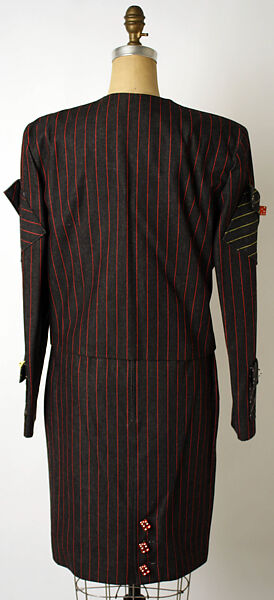 Suit, Patrick Kelly (American, Vicksburg, Mississippi 1954–1990 Paris), cotton, rayon, plastic, French