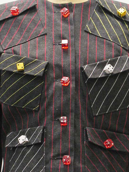 Suit, Patrick Kelly (American, Vicksburg, Mississippi 1954–1990 Paris), cotton, rayon, plastic, French