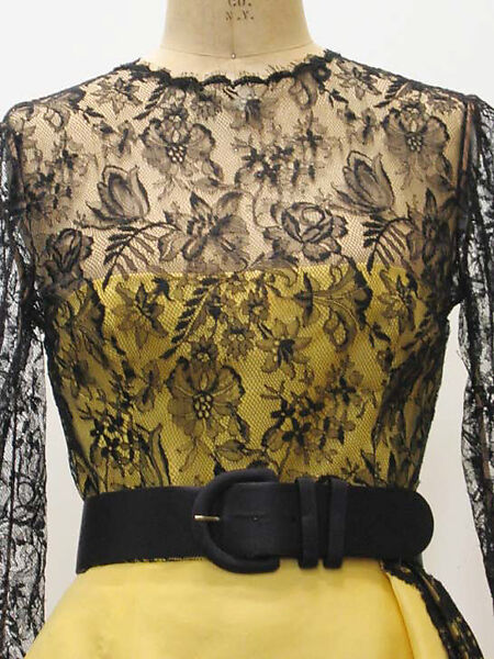 Dress, Bill Blass Ltd. (American, founded 1970), a) silk; b) silk, leather, American