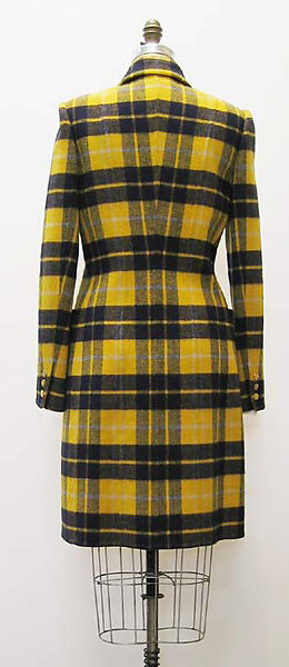 Ensemble, Bill Blass Ltd. (American, founded 1970), a) wool, metal; b) wool, silk, American
