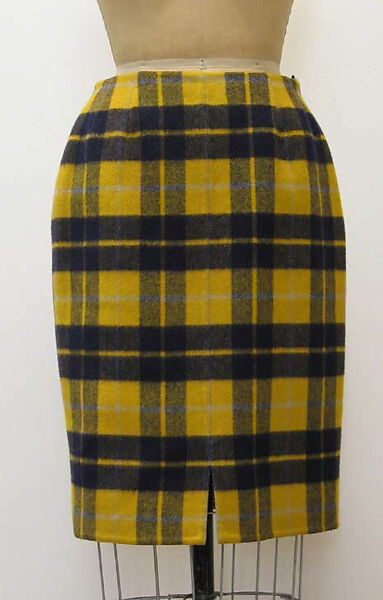 Ensemble, Bill Blass Ltd. (American, founded 1970), a) wool, metal; b) wool, silk, American