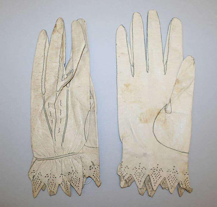 Gloves, leather, probably American 