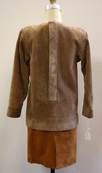 Ensemble, Yves Saint Laurent (French, founded 1961), a,c) leather, silk; c) leather, wood, metal, French