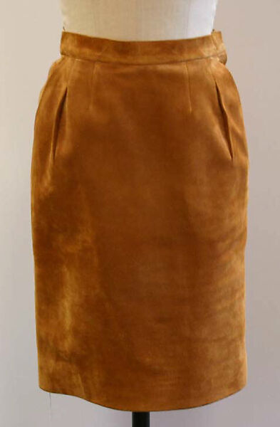 Ensemble, Yves Saint Laurent (French, founded 1961), a,c) leather, silk; c) leather, wood, metal, French