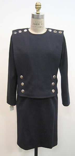 Suit, Yves Saint Laurent (French, founded 1961), a) wool, metal, silk; b,c) wool, silk, French 