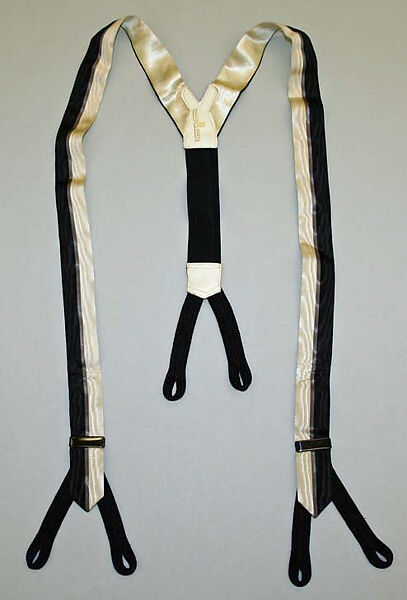 Evening suspenders, silk, American 