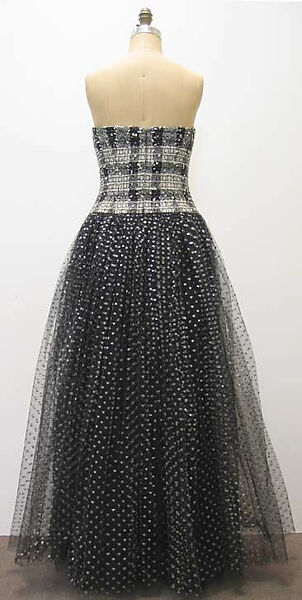 Evening dress, Bill Blass Ltd. (American, founded 1970), wool, cellophane, silk, synthetic, metallic, American