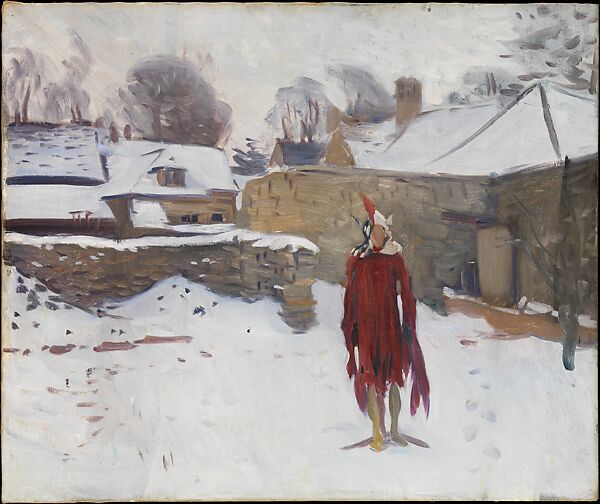 Mannikin in the Snow, John Singer Sargent (American, Florence 1856–1925 London), Oil on canvas, American 