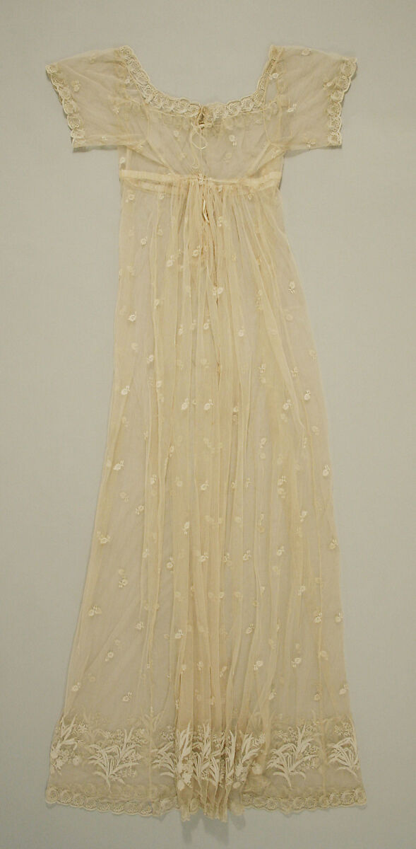 Dress, silk, cotton, British