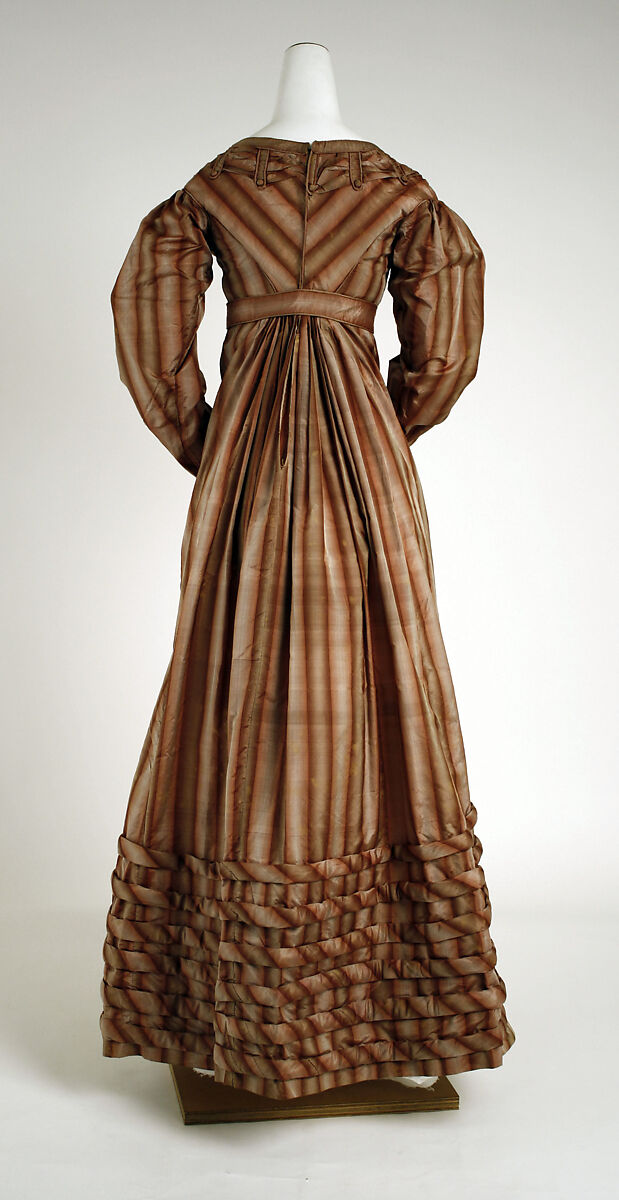 Visiting dress, silk, American
