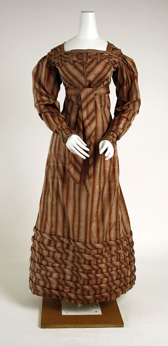 Visiting dress, silk, American 