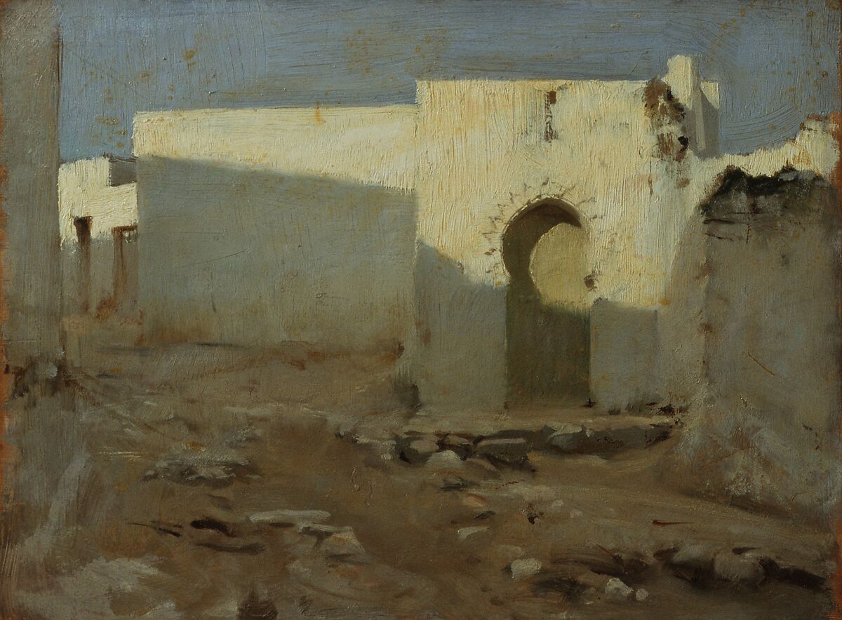 Moorish Buildings in Sunlight, John Singer Sargent (American, Florence 1856–1925 London), Oil on wood, American