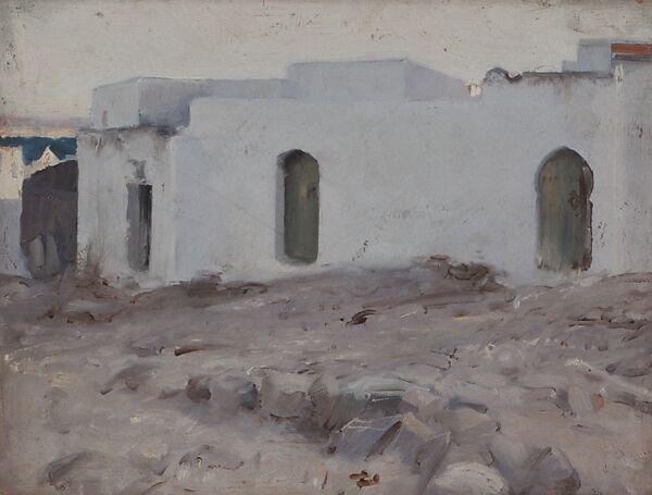 Moorish Buildings on a Cloudy Day, John Singer Sargent (American, Florence 1856–1925 London), Oil on wood, American 