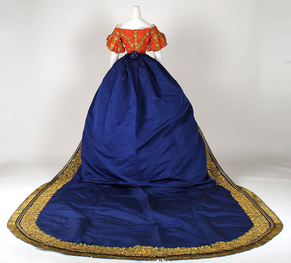 Court ensemble, silk, gold, Italian
