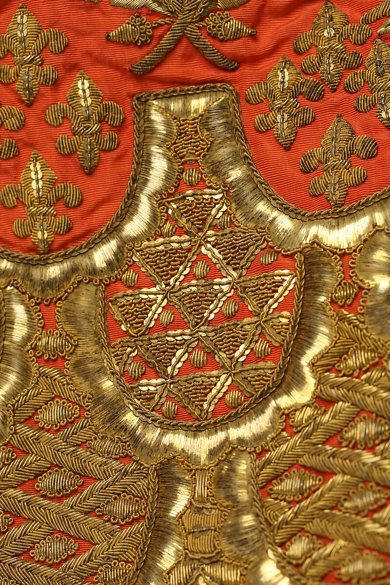 Court ensemble, silk, gold, Italian