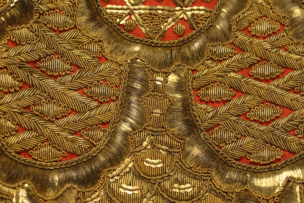 Court ensemble, silk, gold, Italian