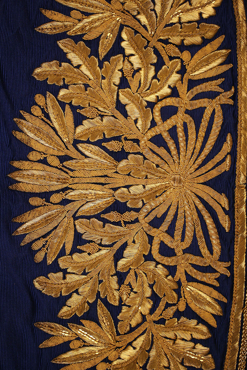 Court ensemble, silk, gold, Italian
