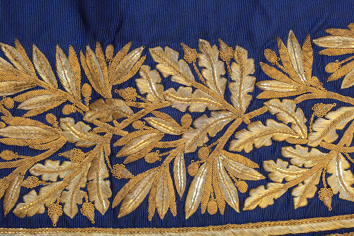 Court ensemble, silk, gold, Italian