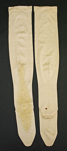 Stockings, artificial silk, cotton, French 