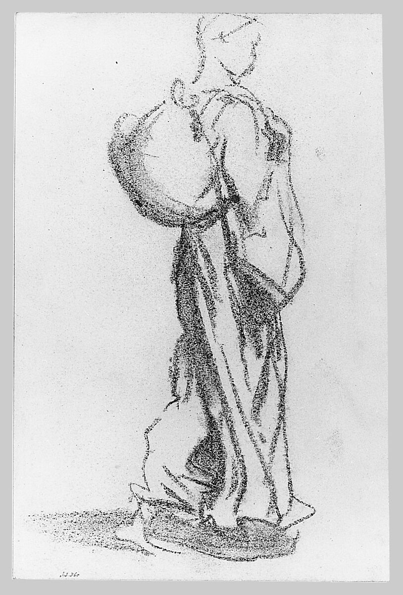 Woman Walking, John Singer Sargent (American, Florence 1856–1925 London), Charcoal on off-white wove paper, American