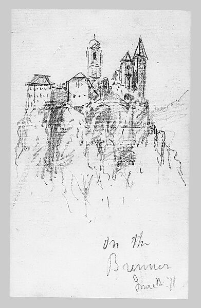 On the Brenner, John Singer Sargent (American, Florence 1856–1925 London), Graphite on off-white wove paper, American