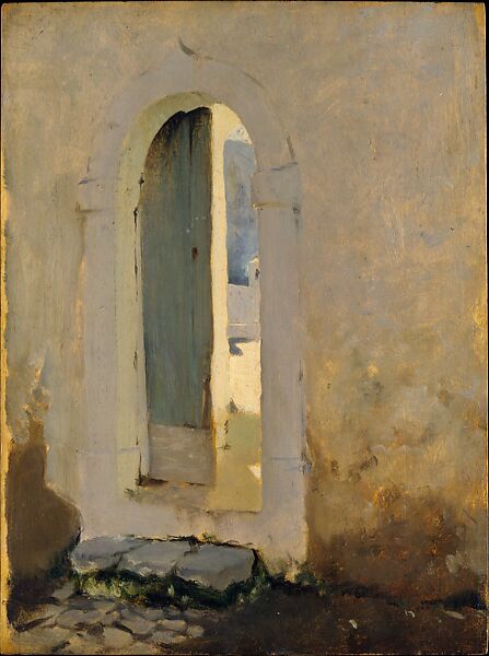 Open Doorway, Morocco, John Singer Sargent (American, Florence 1856–1925 London), Oil on wood, American 