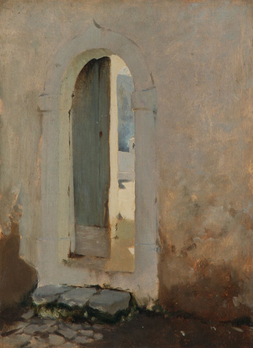 Open Doorway, Morocco, John Singer Sargent (American, Florence 1856–1925 London), Oil on wood, American