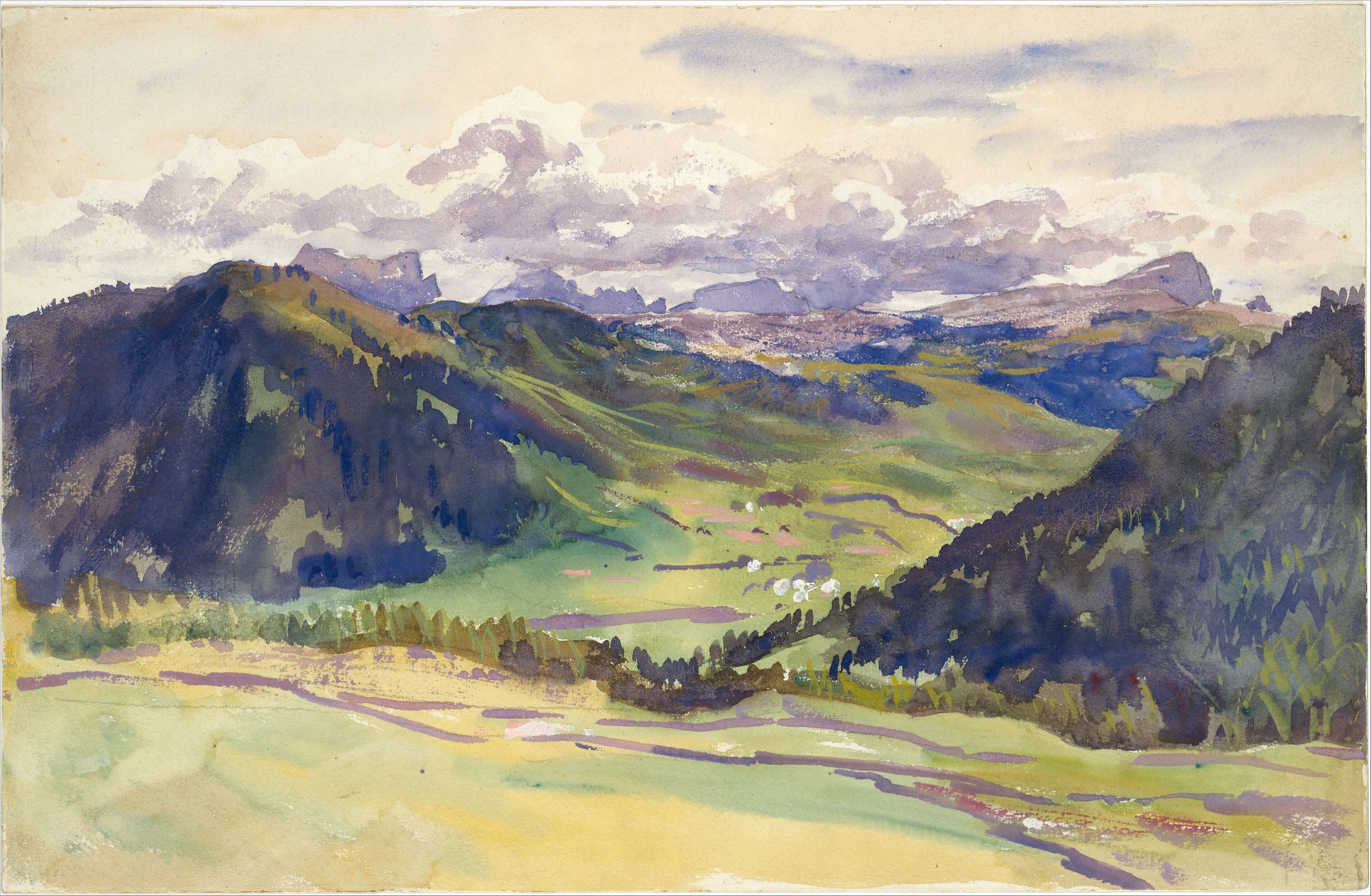 John Singer Sargent - Open Valley, Dolomites - American - The
