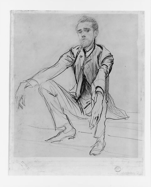 Paul Helleu, John Singer Sargent (American, Florence 1856–1925 London), Graphite on off-white paper board, American
